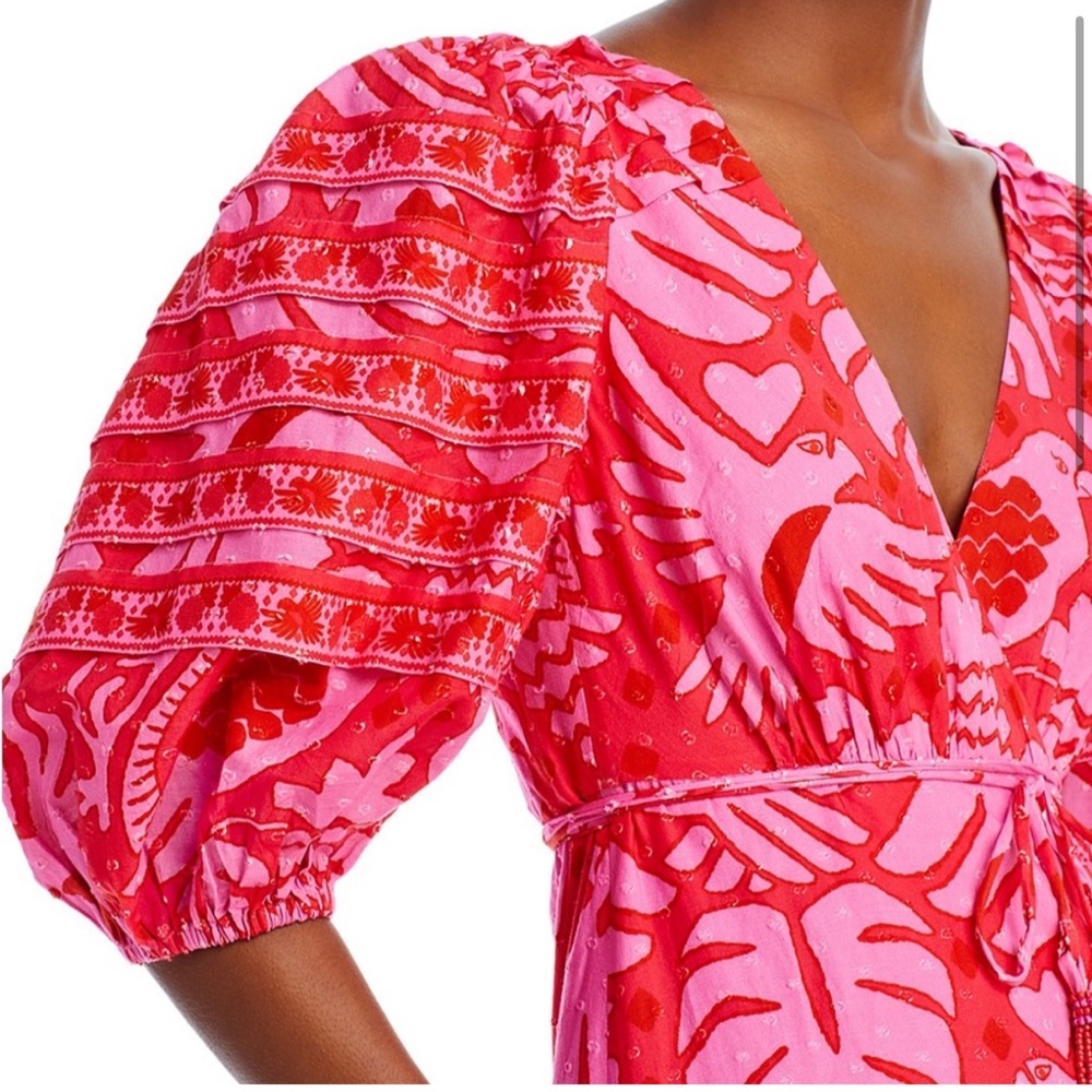 Farm Rio NWOT Jungle Tiered Midi Wrap Dress Size XS - Picture 4 of 8